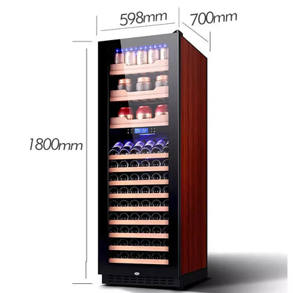High quality 600mm Outdoor Under Counter Dual Zone Double Wall Electronic I Mini Fridge Wine Cooler