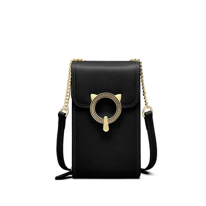 FOXER Fashion Split Leather Cellphone Bag Women's Shoulder Bag Light Luxury Female Crossbody Bag Mini Phone Travel Bag for Girl