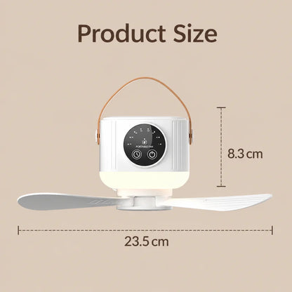 Intelligent Remote Control Ceiling Fan Light Fan Camping Electric Fan Desktop Chandelier Rechargeable Mini Smart Ceiling Light