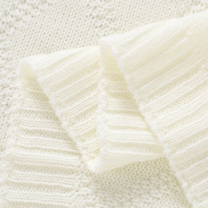 Newborn Baby Swaddle Wrap Blankets for Stroller 90*70cm Knitted Infant Boys & Girls Solid Receiving Blanket Toddler Throw Quilts