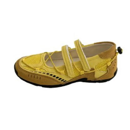 Silver Fashionable Casual Mesh Shoes Women's Summer New Magic Tape Thin Breathable Sports Mary Jane Single Shoes