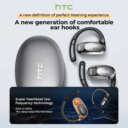 HTC NE35 Wireless Bluetooth Earphone AI Language Translation OWS Low Latency Earbuds Earhook Sports Music Headphone With Mic