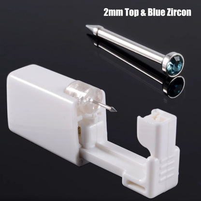 Disposable Safe Sterile Piercing Unit For Nose Studs Piercing Gun Tool Machine Kit Stud CZ Earrings Body Jewelry Easy Used 0.8mm