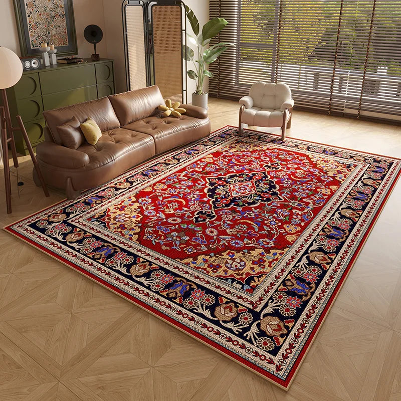 Persian Style Carpets for Living Room Anti-slip Cloakroom Rug American Bedroom Decor Retro Carpet Washable Study Soft Floor Mat