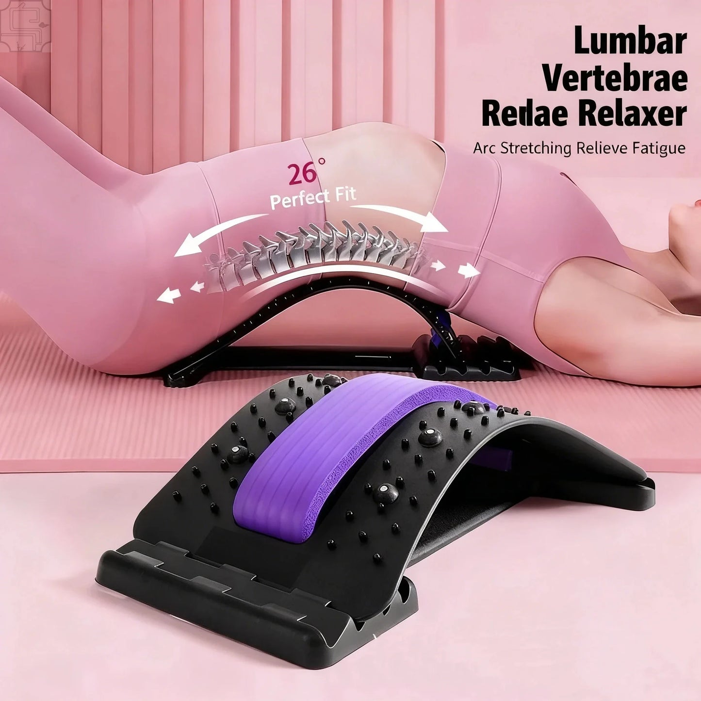 Vertebral Relaxer Lower Lumbar Back Stretcher Massager for Spine Pain Relief  Back Traction Waist Correction - Spinal Health Aid