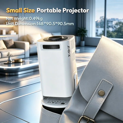 XGODY Mini 4K Projector, 720P Native 300 ANSI, Android 11 Short Throw Smart Projector  WiFi 6 BT5.4, 180° Stand, Auto Keystone for Home Theater Bedroom Gift