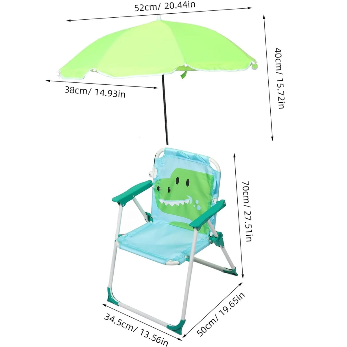 1 Set Folding Beach Chair with Umbrella Portable Outdoor Camp Chair for Lightweight Lawn Chair for Boys Summer Travel Relaxation