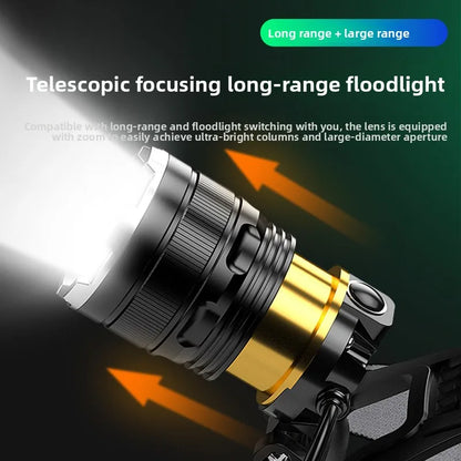 Powerful Headlamp 2*18650 Battery Rechargeable High Power LED Head Flashlight Fishing Head Lantern Professional Front Light