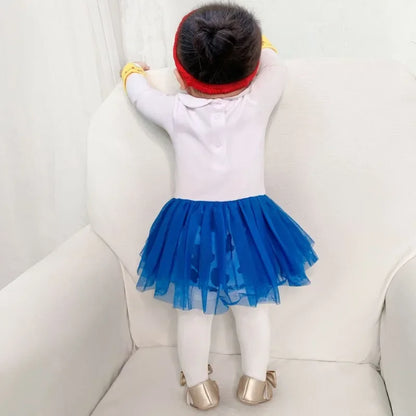 Baby Girl New Summer Bodysuit Cartoon Princess Jumpsuit Children's Long Sleeved Infant Girls Halloween Role Play Clothing H3924
