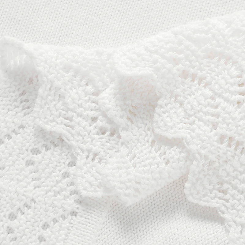 Infant Cotton Baby Blanket Knit Newborn Boy Girl Bedding Quilt Fashion Hollow Out Solid 90*70CM Toddler Swaddle Wrap Super Soft