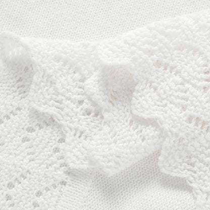 Infant Cotton Baby Blanket Knit Newborn Boy Girl Bedding Quilt Fashion Hollow Out Solid 90*70CM Toddler Swaddle Wrap Super Soft