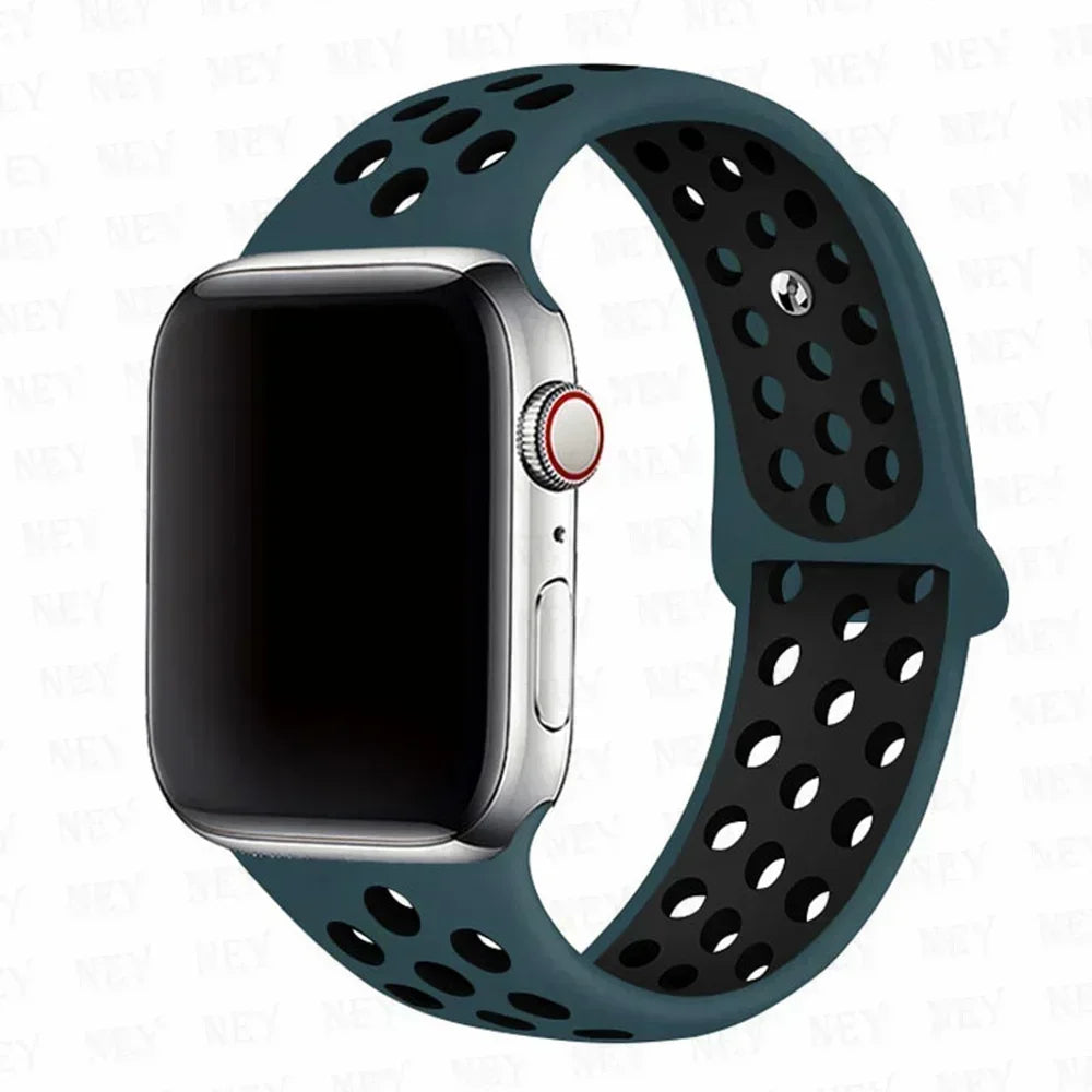 Silicone Sport Straps For Apple Watch 10 Band 45mm 44mm Ultra2 49mm 38/40mm 41mm 42 46mm Bracelet iWatch Series 8 7 6 4 5 3 9 SE