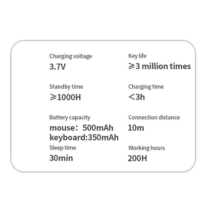 2.4G Wireless & bluetooth Keyboard Mouse Set Rechargeable Ultra-thin Computer Office Gaming Silent Slim Keyboard Mouse for ipad