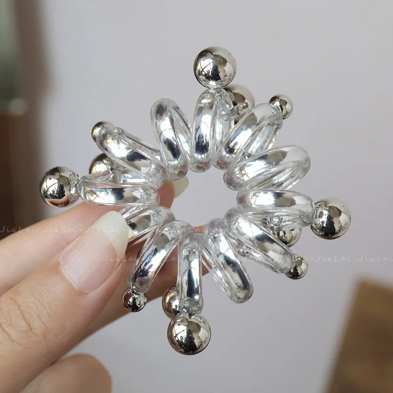 rope adult telephone cable ring Rabbit Cute Hair Ring Large Frosted Adult Hair Tie  head ring Children's telephone hephone Cable