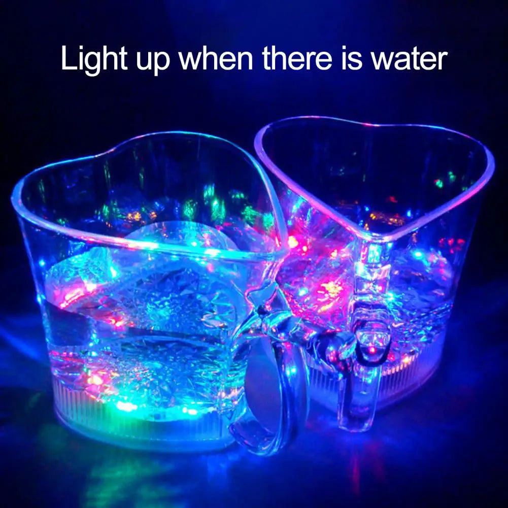 260ML Glowing Cup Transparent Acrylic Mug Luminous Heart-shaped Drinking Cup for Bar Night Club Parties