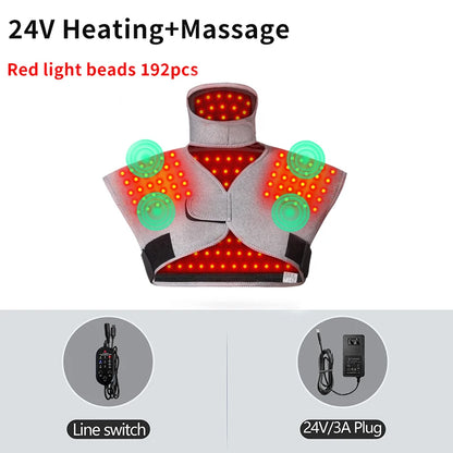 Red Light Heated Shawl Vest 3 Vibration Massage Neck Shoulder Back Body Warmer Neck Back Muscle Relaxation