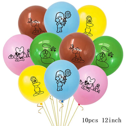 Pocoyoed Foil Air Balloons Eily Pato Latex Ballons Elephant PP Party Happy Birthday Banner Baby Shower Decoration Kids Boys Toys