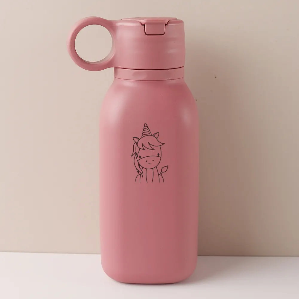 450ml Custom Name Silicone Straw Cup, Personalized Cartoon Pattern