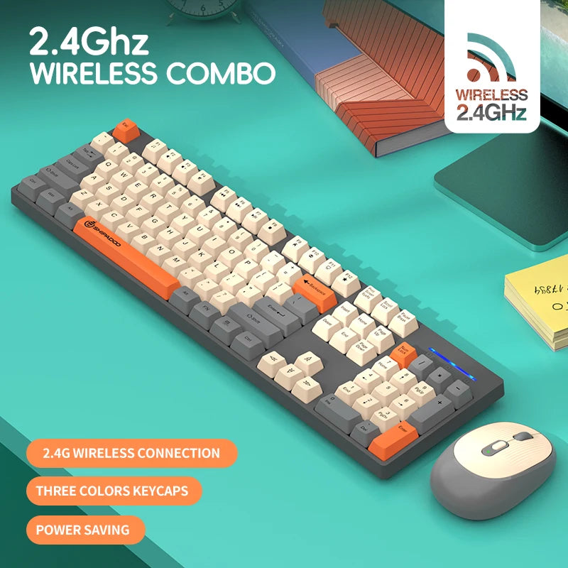 Shipadoo Gaming Wireless Keyboard and Mouse Combo Set,Computer Wireless Laptop Desktop Office Accessories Free Wireless Mouse