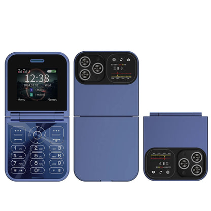 SERVO Classic Small Flip Mobile Phone 2G Dual SIM Card Blacklist Speed Dial 2.0" Screen 180° Fold Button Cellphones New Upgrade