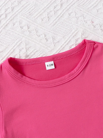 Baby Girl Round Neck Short Sleeved Daddy's GIRL Fashionable Letter