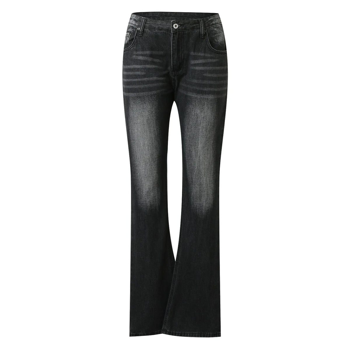 Jeans For Womens Stretch Mid Waisted Denim Pants Button Straight Leg Jeans Skinny Fit Denim Trousers Casual Ladies Streetwear