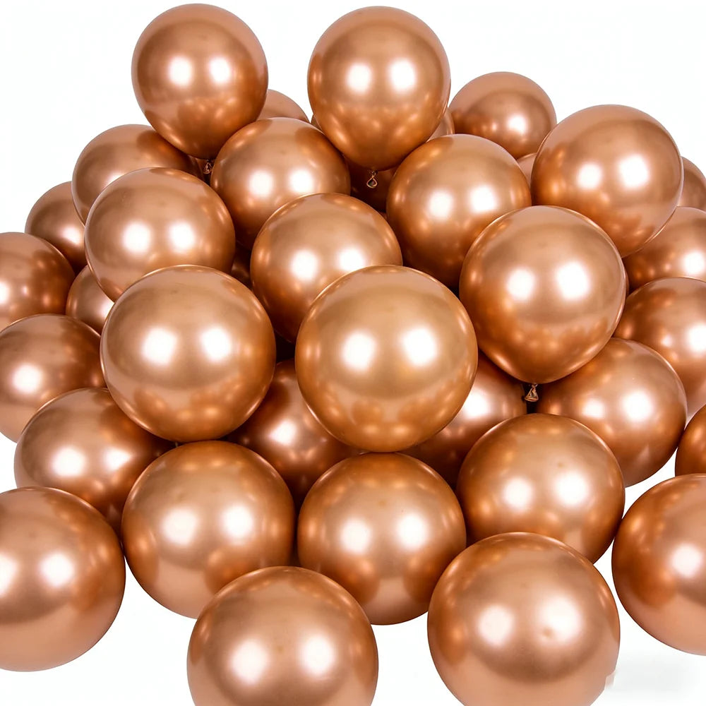 50pcs 5-12inch Chrome Metallic Balloons Happy Birthday Valentine's Day New Year Anniversary Wedding Birthday Party Decorations