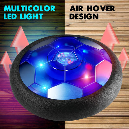 MQUDUO Hover Soccer Ball Set with 2 Goal Nets, LED Floating Football Disc for Indoor Mini Match and Family Game