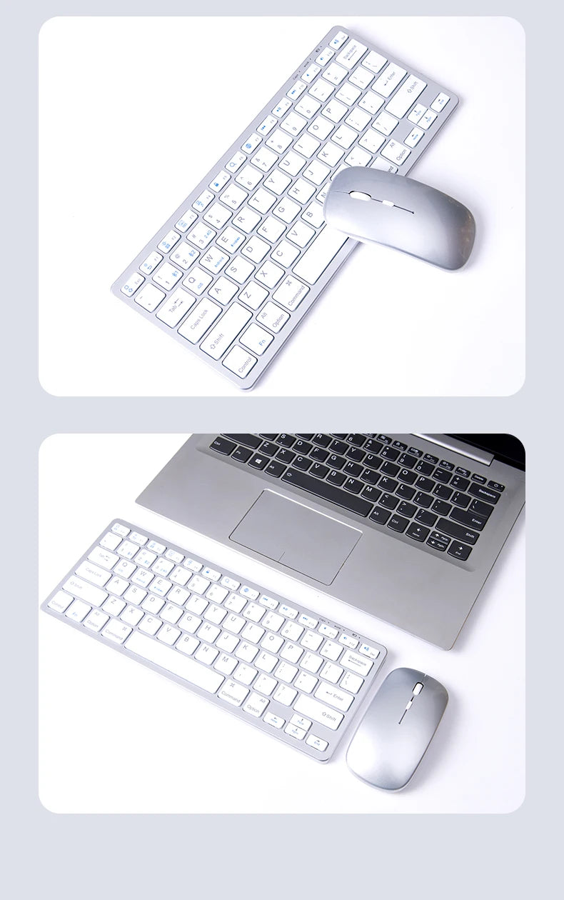 NexusClick 2.4G Wireless Keyboard Mouse Combo, Ergonomic Rechargeable Mini Multimedia Office Keyboard Set For PC Laptop Macbook