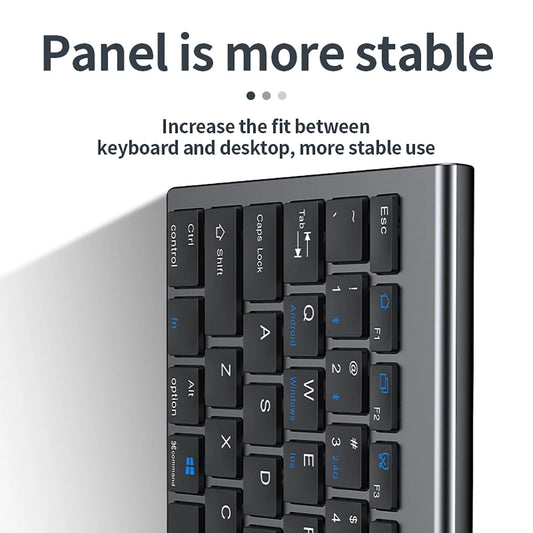 Wireless Keyboard Bluetooth 5.0&3.0&2.4G FN+1/2/3 Dual-Mode 350mAh Ultra Thin Keyboards for Laptop PC TV iPad Macbook Android