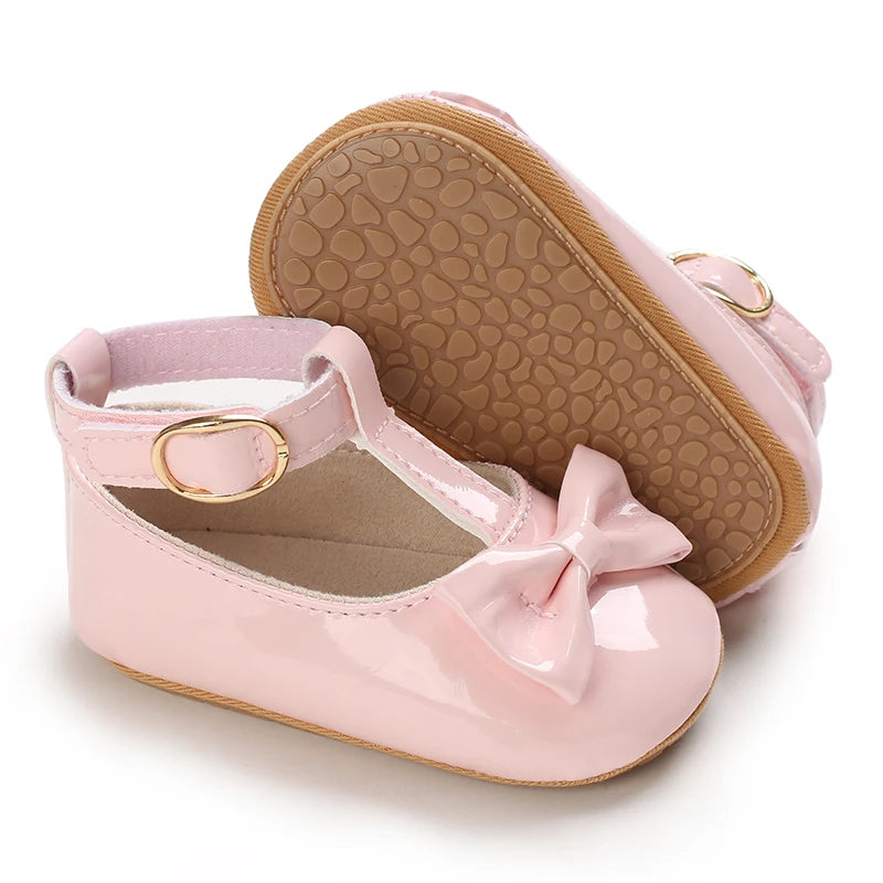 HAIZHIW Fashion PU Leather Baby Princess Shoes Newborn Girls Moccasins Shoes Rubber Sole Prewalker Non-slip Summer First Walkers