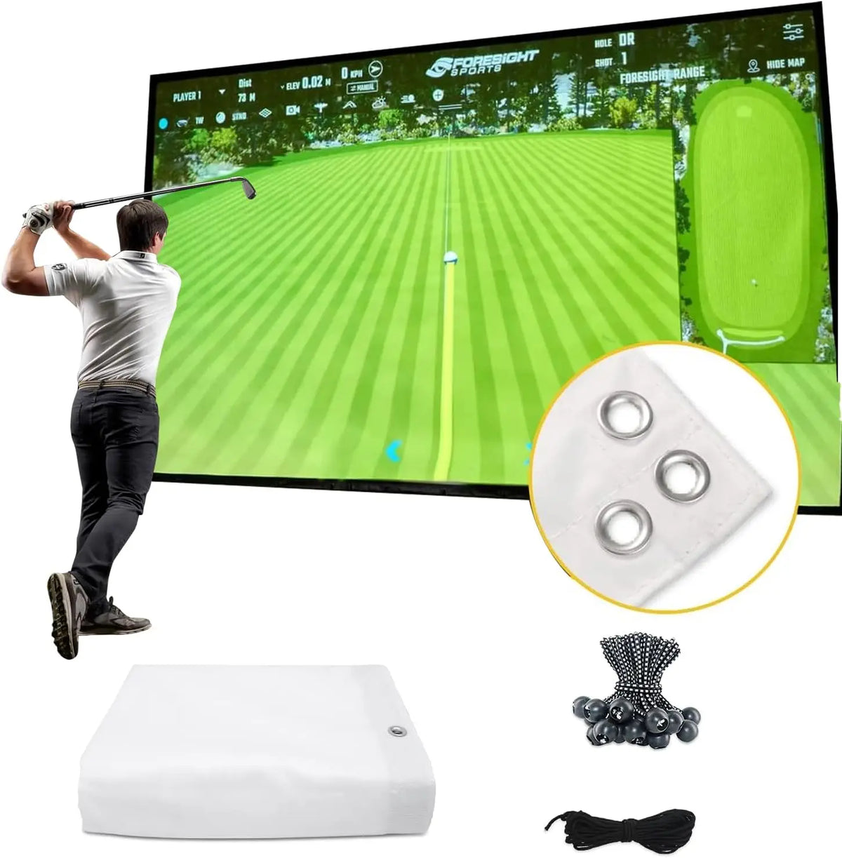 Golf Simulator Impact Screen（118 * 118）