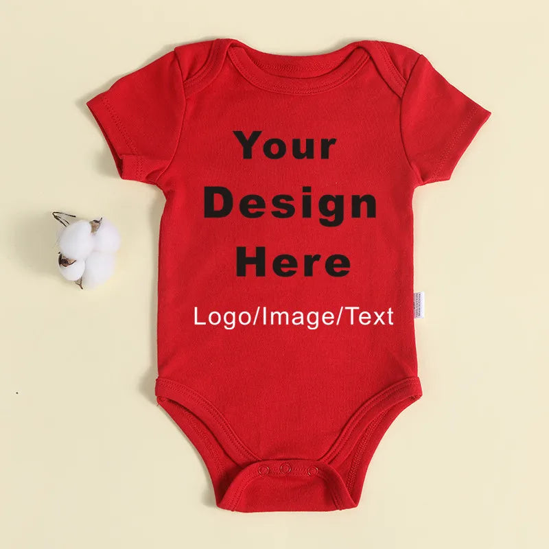 DIY YOUR Deisng Newborn Customization Bodysuit Long Sleeve & Short Sleeve Jumpsuit Simple CUSTOM TEXT Baby Romper