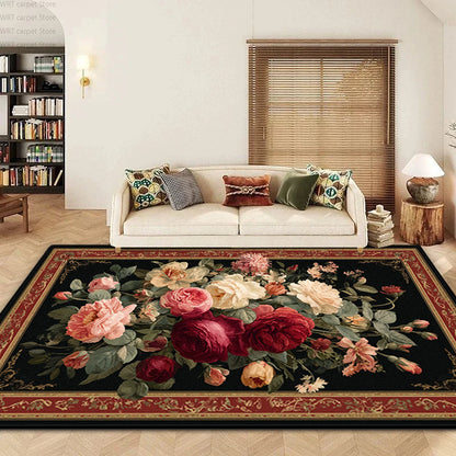 Nordic Luxury Floral Living Room Carpet Decoration Home Fluffy Washable Rug for Bedroom 200x300 Customizable Soft Floor Mats