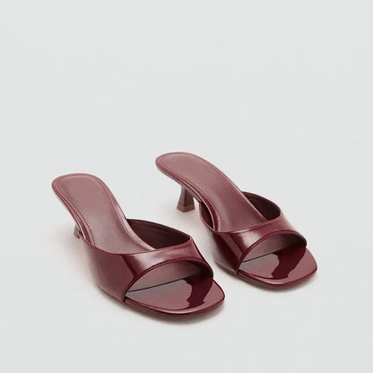 *Fashionable Sexy and Comfortable Casual Slippers for Women Summer New Hot Selling Square Toe Elegant High-heeled Slippers