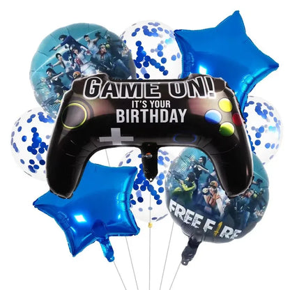 Gamepad Boy Birthday Party Decorations Paper Cup Plate Napkin Tablecloth Banner Caketopper Balloons For Baby Shower Supplies