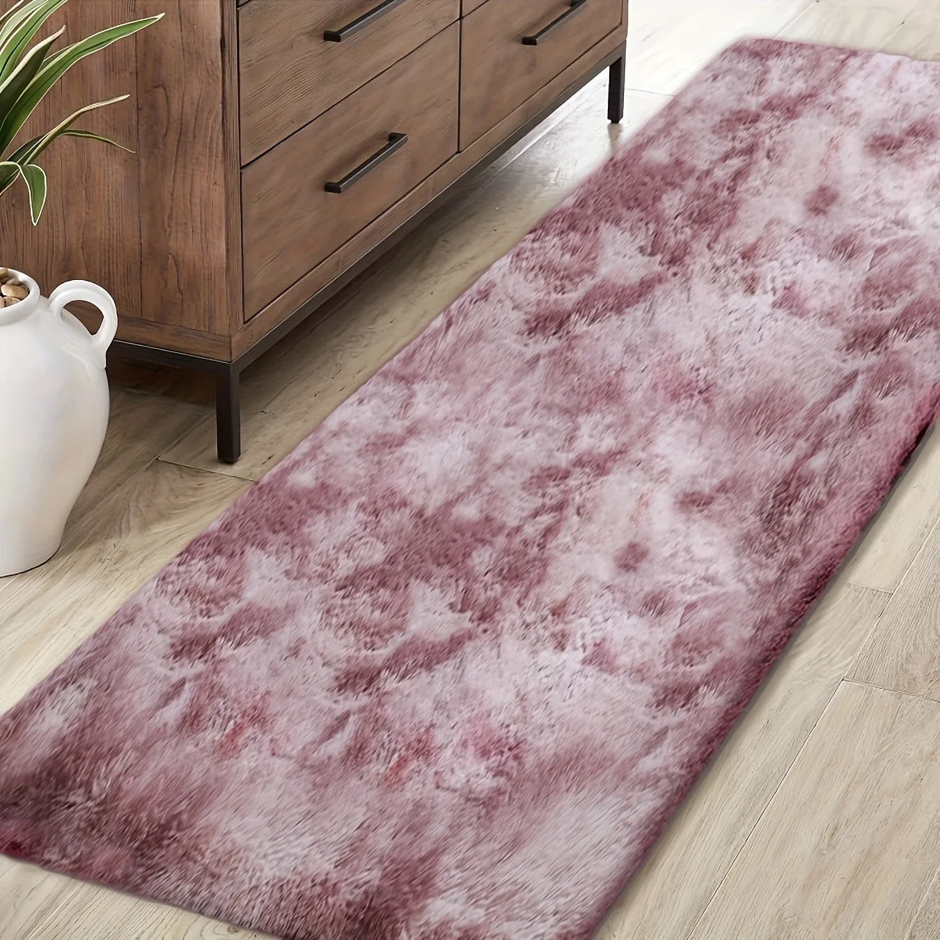 VIKAMA Modern Tie-Dye Plush Carpet, Soft Living Room Bedroom Mat, Children's Room Non-Slip Mat, Home Decoration