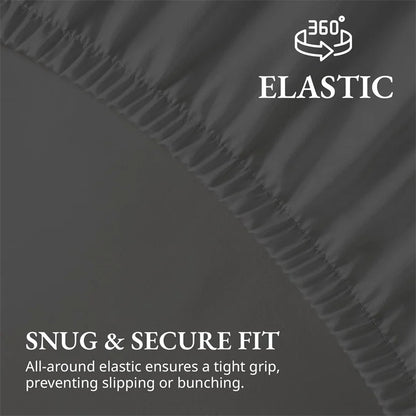 Organic Egyptian Cotton Fitted Sheet with Elastic Bands Luxury 1000TC Mattress Cover Non Slip Machine Washable 140/160/180/200cm