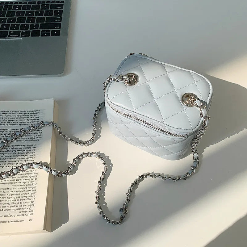 Bag Women's Korean Niche One Shoulder Crossbody Rhombus Chain Bag Premium Sensory Red Packet Fashion Mini Box Bag