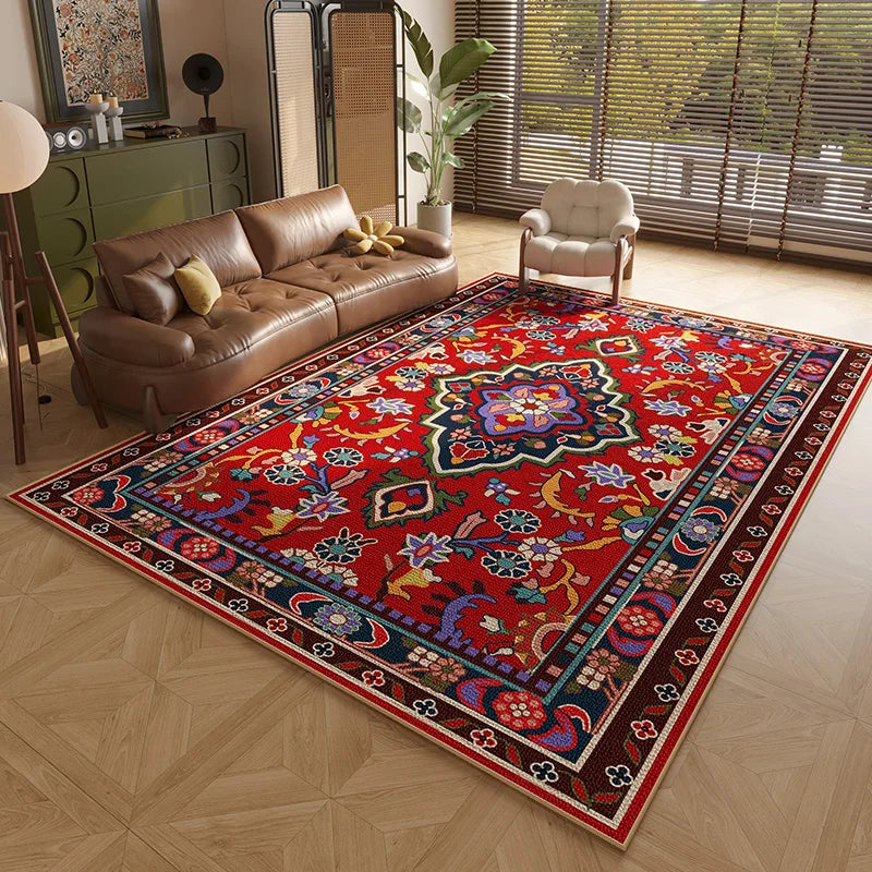 Persian Style Carpets for Living Room Anti-slip Cloakroom Rug American Bedroom Decor Retro Carpet Washable Study Soft Floor Mat