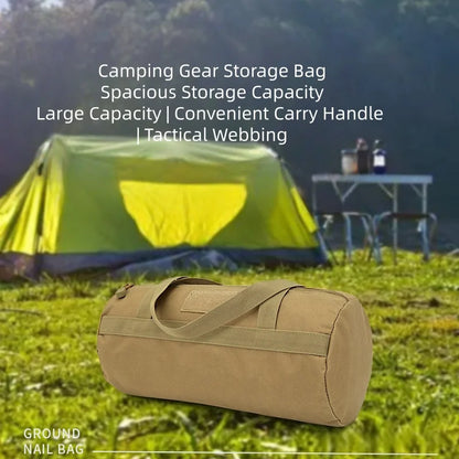 Camping Tools Storage Bag Large Capacity Cylinder Tent Stake Bag Lightweight Tent Peg Ground Nail Holder Bag for Outdoor Camping