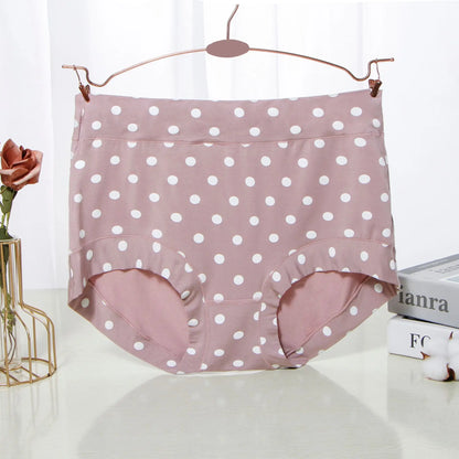 Modal Large size Panties for fat Lady Fashion Polka dot briefs High waist wide leg boyshorts cotton crotch underpants