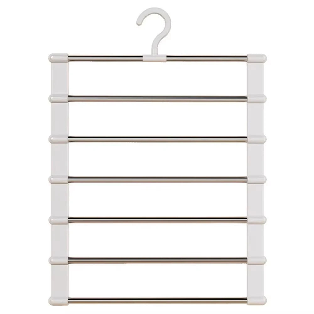 Multi-Layer Pants Hanger Space Saving Closet Organizer Foldable Trousers Clothes Rack Wardrobe Storage with Non Slip Clips