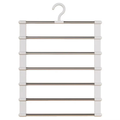 Multi-Layer Pants Hanger Space Saving Closet Organizer Foldable Trousers Clothes Rack Wardrobe Storage with Non Slip Clips