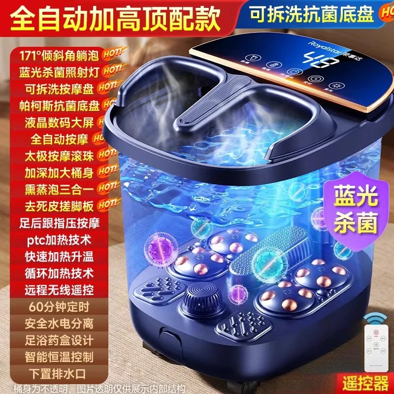 Heated foot bath tub with constant temperature, household electric massage foot bath basin, tall and deep.