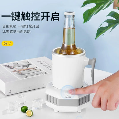 Portable Mini Beverage Cooler Cup, Quick Cooling Drink Chiller for Beer Milk Juice, Personal Cooling Device for Office Dorm Use