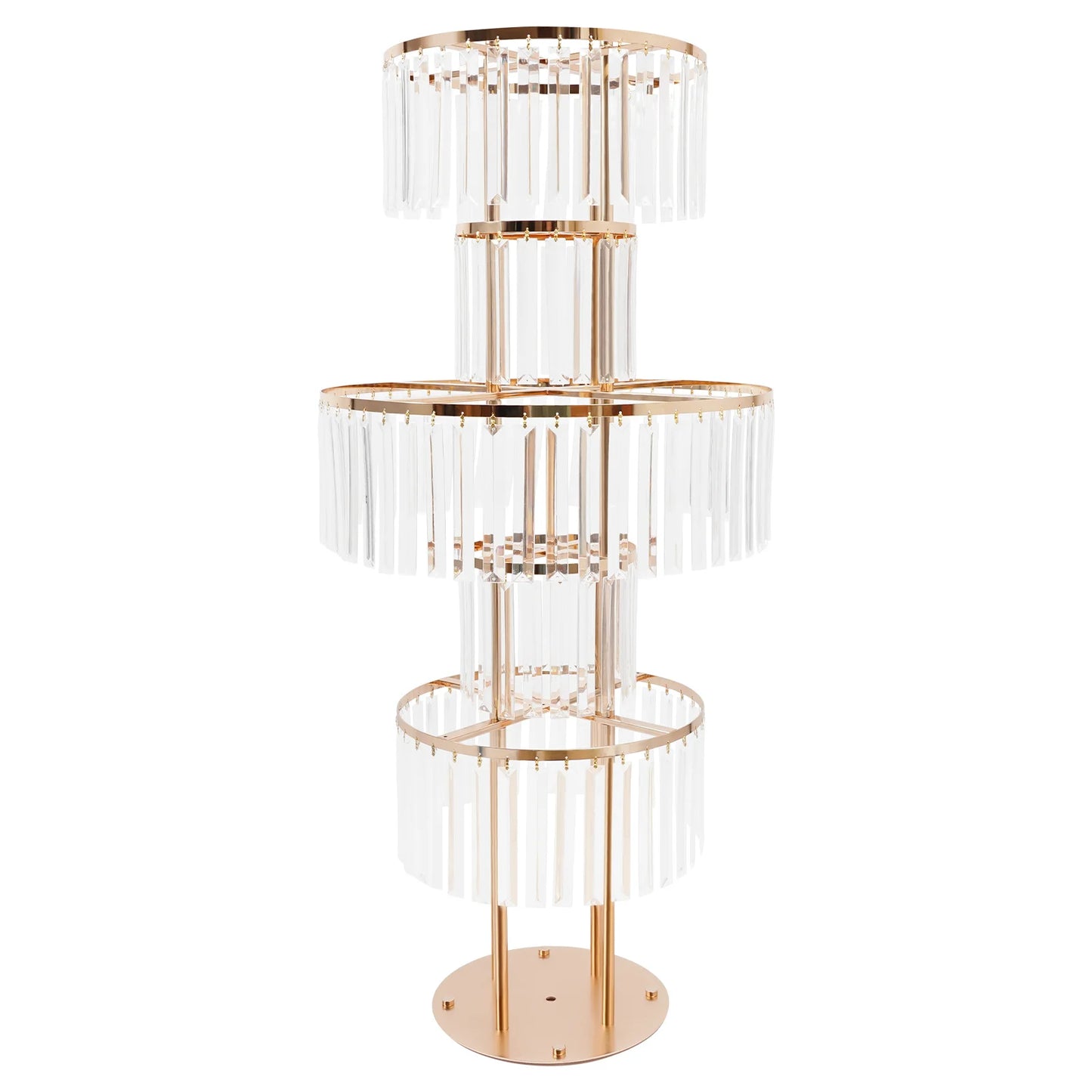 5 Tiers Gold/Silver Wedding Centerpieces Flower Stand Vase Centerpiece Acrylic Flower Stand with Hanging Acrylic