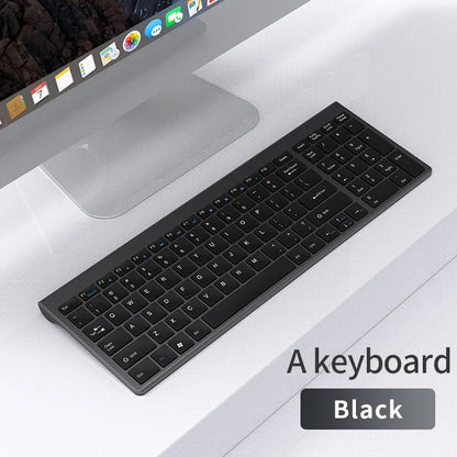 Wireless Keyboard and Mouse Combo Bluetooth 5.0 & 2.4G Rechargeable Multimedia Keyboard Mouse Set for Laptop PC TV iPad Android
