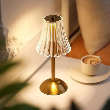 Vintage Crystal LED Desk Lamp, USB Charging, Suitable for Bedrooms and Living Rooms, Easily Creating a Warm Atmosphere
