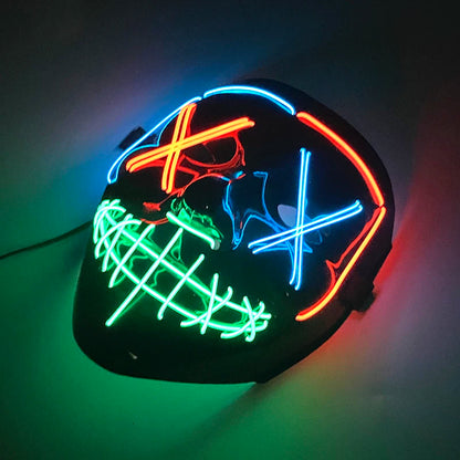 1 pcs Attractive Neon EL Wire Mask  More Colors For Choice Luminous LED Purge Mask Adult Cosplay Prop For Night Glow In The Dark